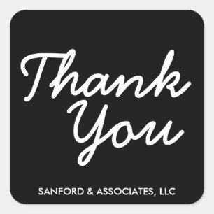 Big Thank You in cursive business etiquette Square Sticker