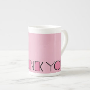 Big Thank You pink Bone China Mug