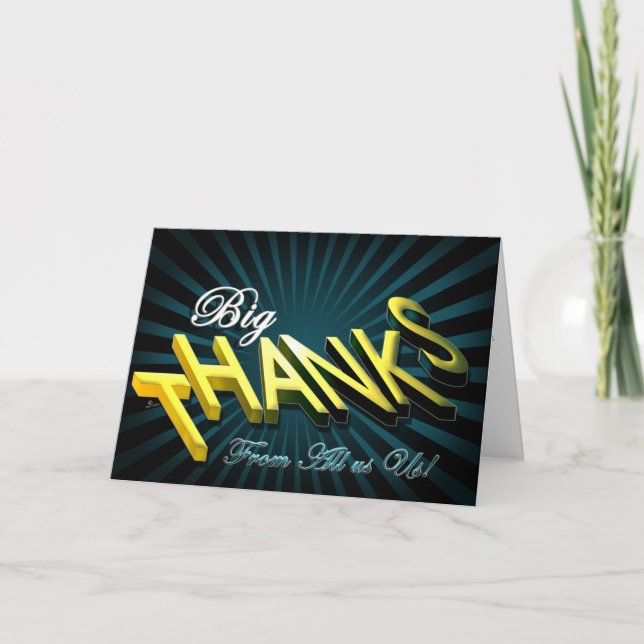 Big Thanks star explosion of gratitude splash  Holiday Card (Front)