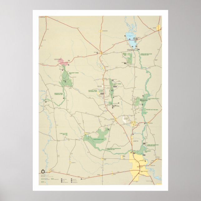 Big Thicket National Preserve Map (1993)  Poster (Front)