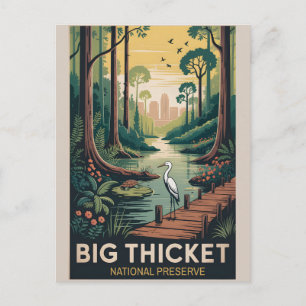 Big Thicket Vintage Texas Wilderness Poster Postcard