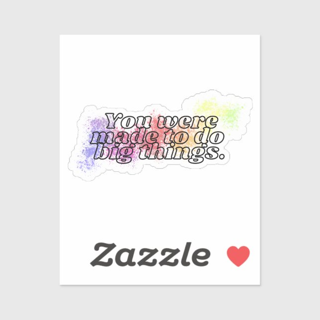 Big Things Rainbow Splatter Positive Quote Vinyl  (Sheet)