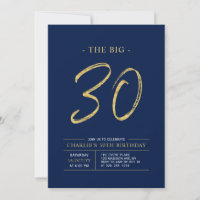 Big Thirty | Gold & Navy Blue 30th Birthday Party