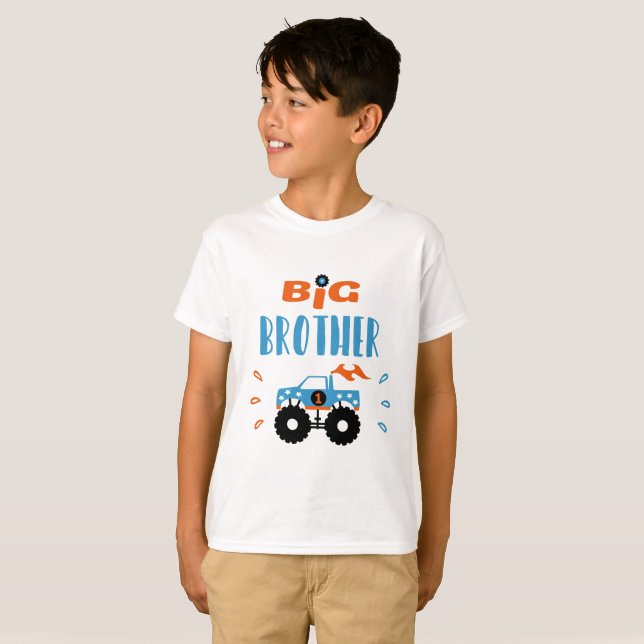 big to brother to monster truck T-Shirt (Front Full)