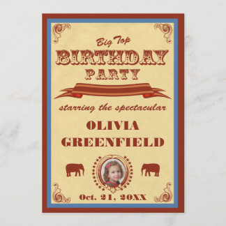 Big Top Birthday Party Invitation