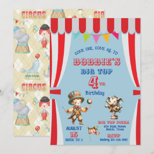 Big Top Circus Birthday Invitation