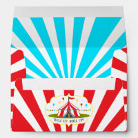 Big Top Circus Carnival 1st Birthday Envelope