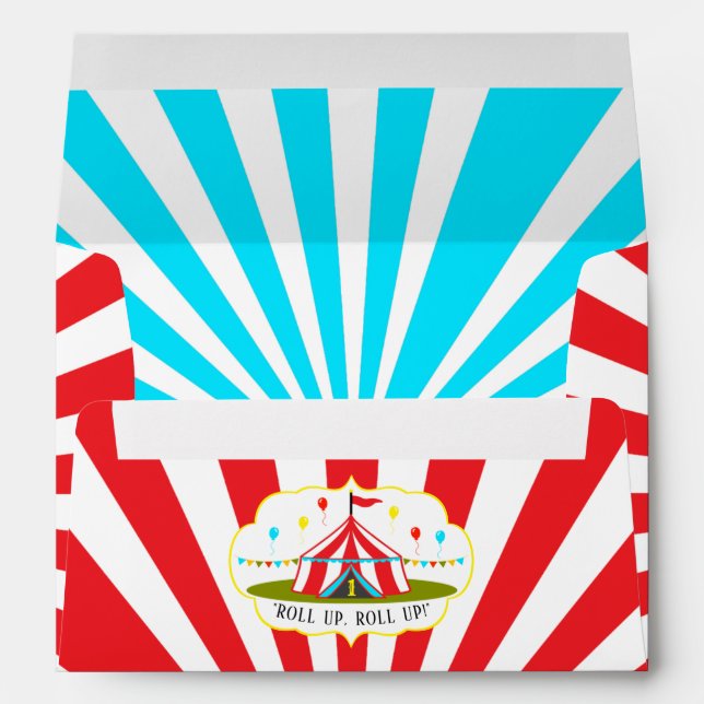 Big Top Circus Carnival 1st Birthday Envelope (Back (Bottom))