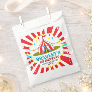 Big Top Circus Carnival 1st Birthday Favour Bags