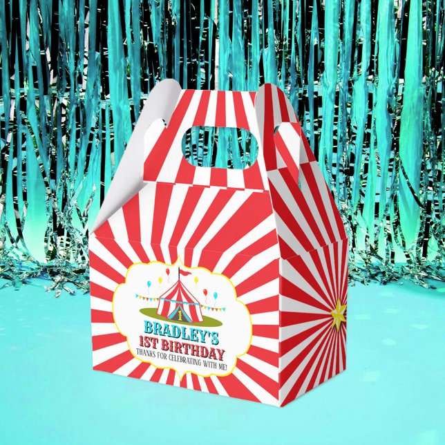 Big Top Circus Carnival 1st Birthday Favour Box (Creator Uploaded)