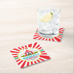 Big Top Circus Carnival 1st Birthday Square Paper Coaster<br><div class="desc">Celebrate in style with these fun and very trendy 1st birthday party coaster. This design is easy to personalise with your special event wording and your guests will be thrilled when they see these fabulous coaster. Matching party items can be found in the collection.</div>