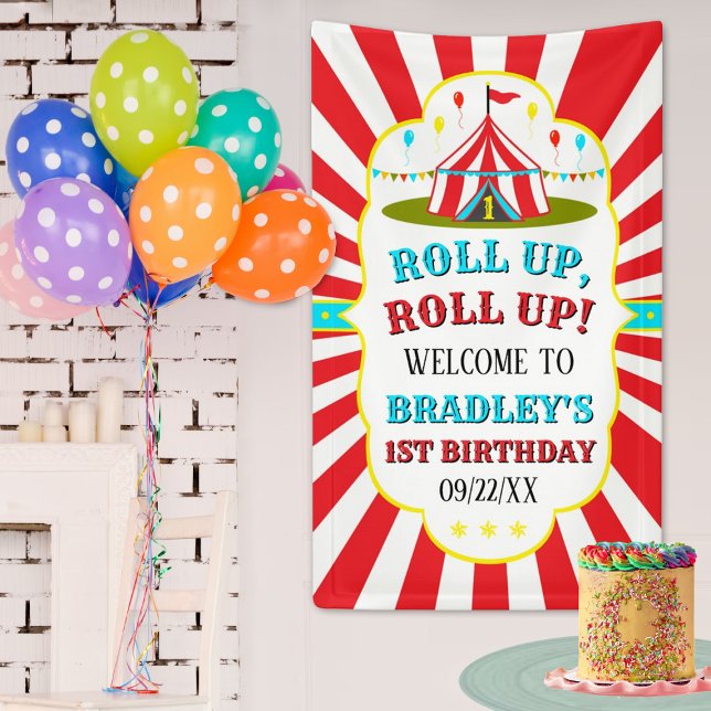Big Top Circus Carnival 1st Birthday Welcome Banner (Creator Uploaded)