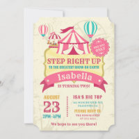 Big Top Circus Carnival Birthday Girl Party Pink