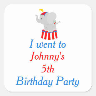 Big Top Circus Carnival Birthday 'I went to' Square Sticker
