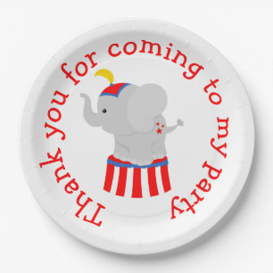 Big Top Circus Carnival Birthday in Red Paper Plate