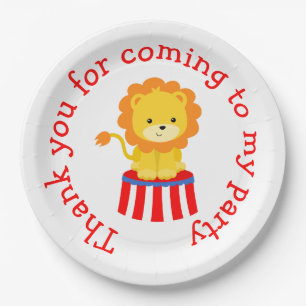 Big Top Circus Carnival Birthday in Red Paper Plate