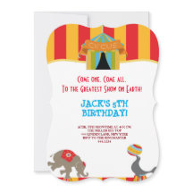 BIG TOP CIRCUS CARNIVAL BIRTHDAY INVITATIONS