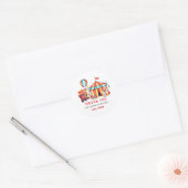 Big Top Circus Carnival Birthday Thank You Classic Round Sticker (Envelope)