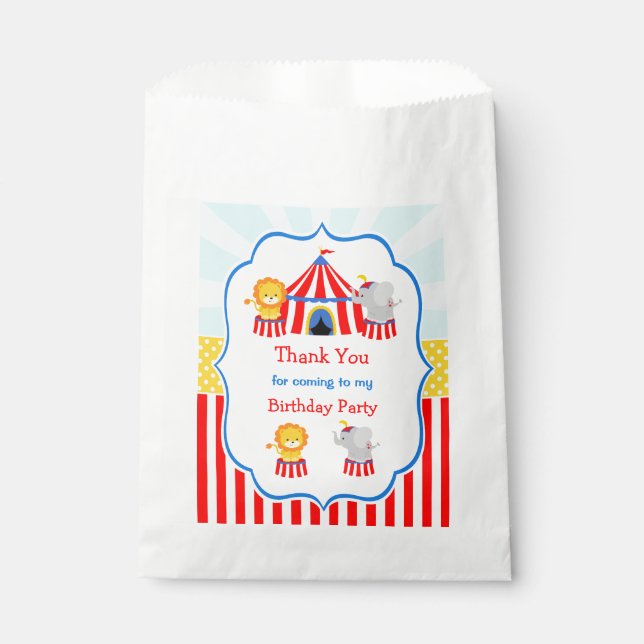 Big Top Circus Carnival Favour Bags (Front)