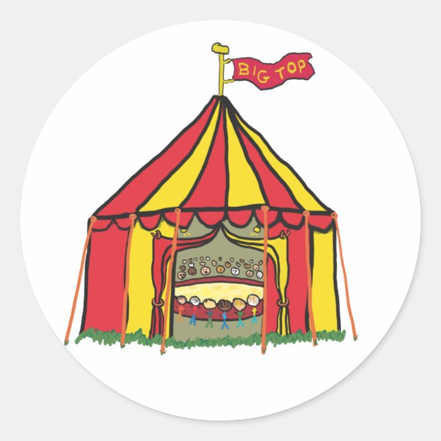 Big Top Circus Tent Classic Round Sticker (Front)