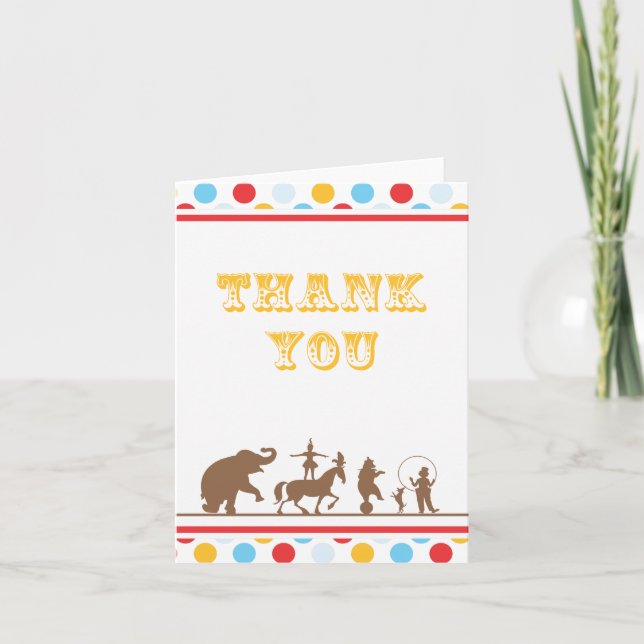 Big Top Circus Thank You Card (Front)