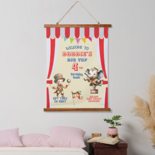 Big Top Circus Theme Birthday Hanging Tapestry