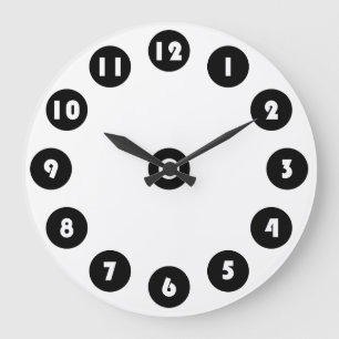 big transparent numbers in black circle large clock