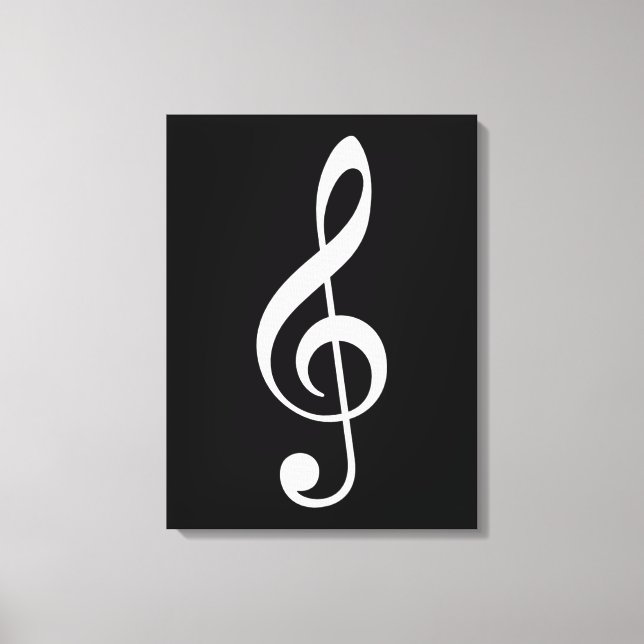 big treble clef musical note canvas print (Front)
