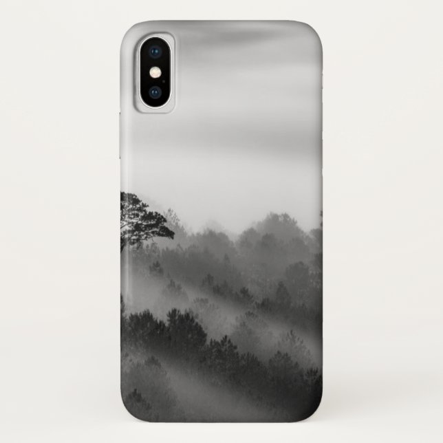 Big Tree in Pine Forest in the Mist Case-Mate iPhone Case (Back)