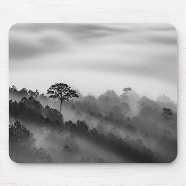 Big Tree in Pine Forest in the Mist Mouse Mat (Front)