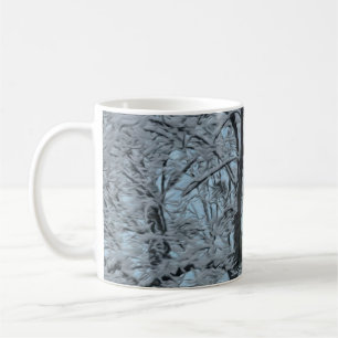 Big Tree In Snow and Blue Sky Coffee Mug
