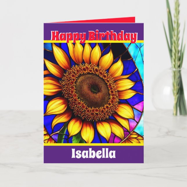 Big Trendy Unique Elegant Sunflower Collection Card (Front)