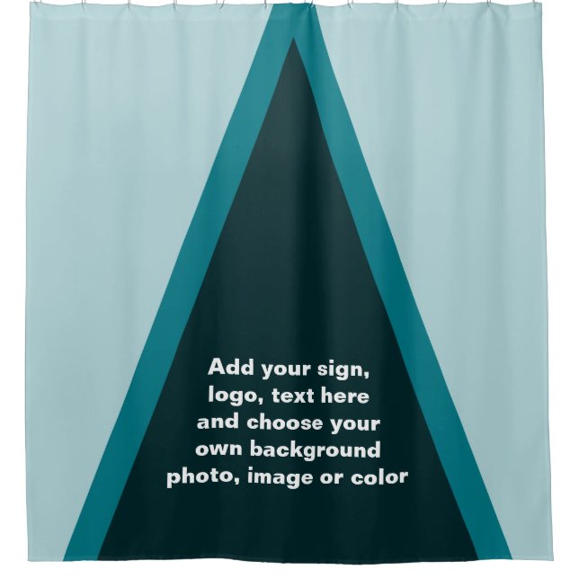 BIG TRIANGLE black & white transparent + your idea Shower Curtain (Front)