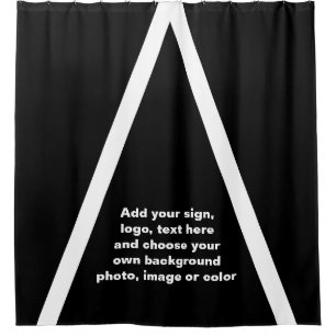 BIG TRIANGLE black + your ideas Shower Curtain