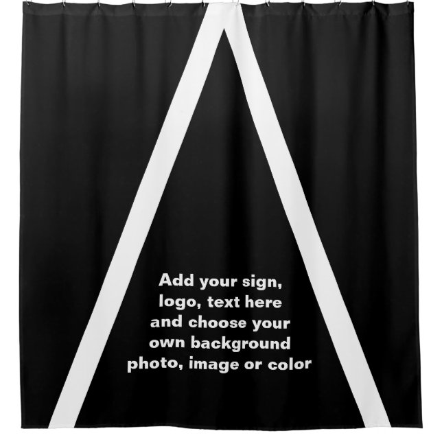 BIG TRIANGLE black + your ideas Shower Curtain (Front)