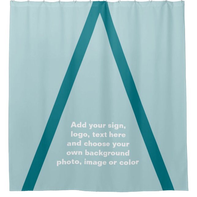 BIG TRIANGLE white transparent + your ideas Shower Curtain (Front)