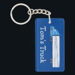 Big Truck 18 Wheeler Semi Rig CUSTOMIZE IT  Key Ring<br><div class="desc">Customise this cute keychain with your own text,  your name or anything else you like. Get ready to hit the road with this fun design,  hand drawn by me for you! Check my shop for lots more matching items and more colours!</div>