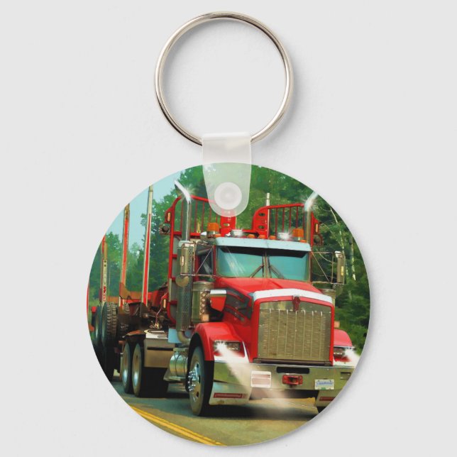 Big Truck and Highway Art for Lorry-lovers Key Ring (Front)