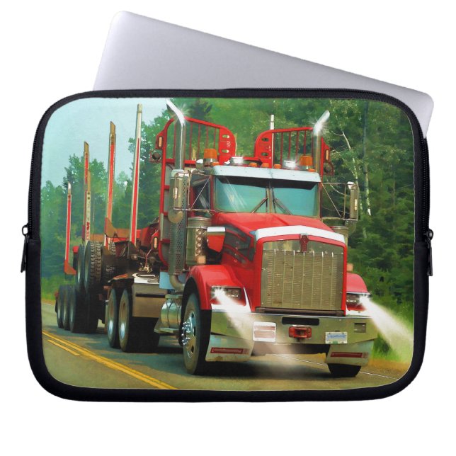 Big Truck and Highway Art for Lorry-lovers Laptop Sleeve (Front)