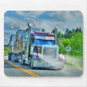 Big Truck and Highway Art for Lorry-lovers Mouse Mat