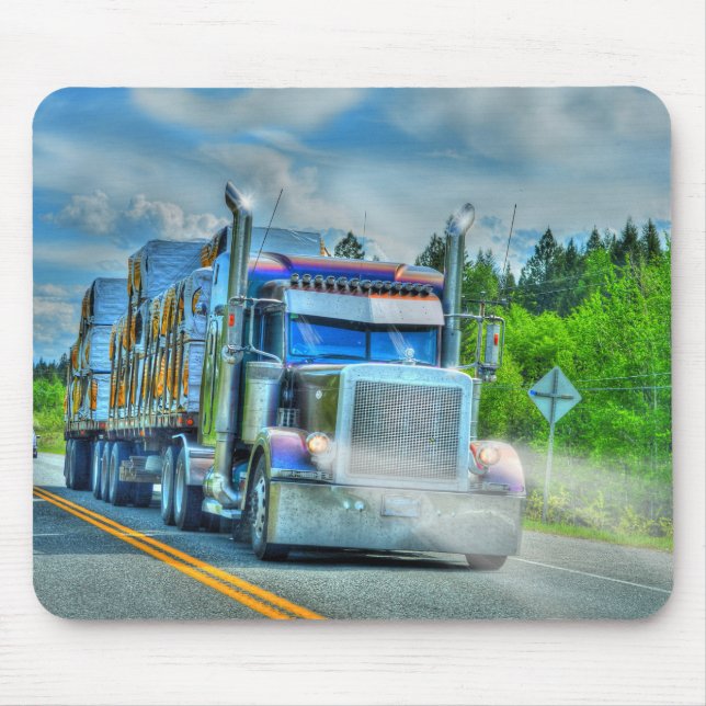 Big Truck and Highway Art for Lorry-lovers Mouse Mat (Front)