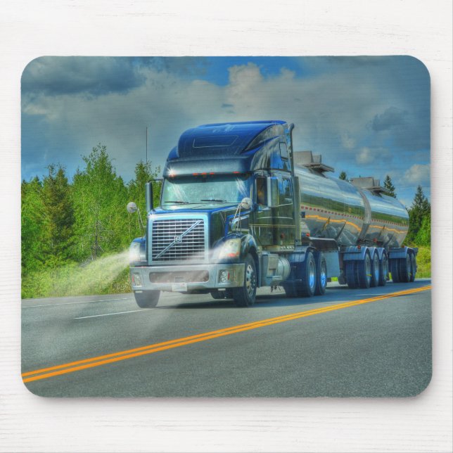 Big Truck and Highway Art for Lorry-lovers Mouse Mat (Front)
