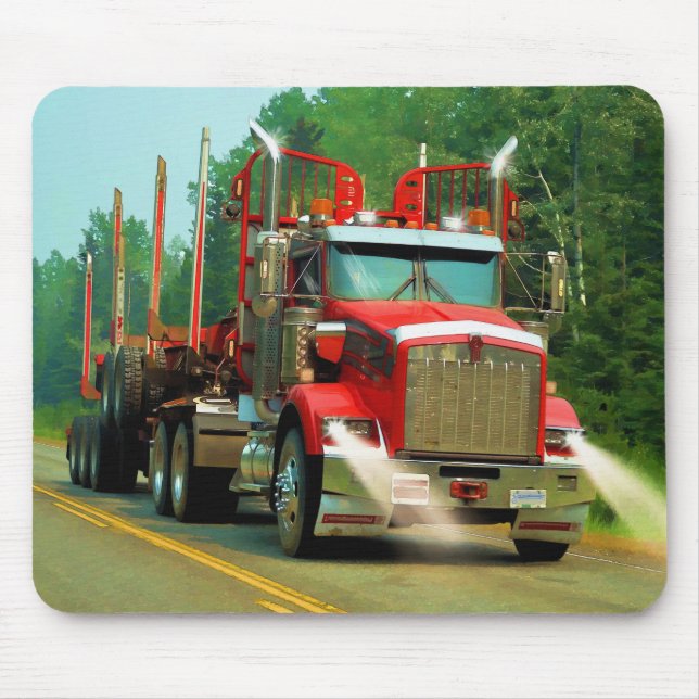 Big Truck and Highway Art for Lorry-lovers Mouse Mat (Front)
