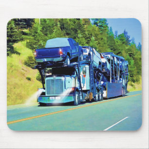 Big Truck and Highway Art for Lorry-lovers Mouse Mat
