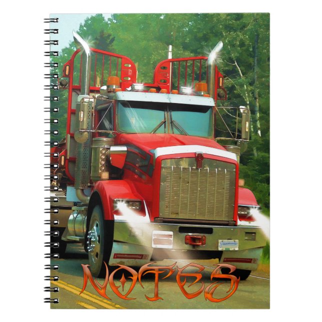 Big Truck and Highway Art for Lorry-lovers Notebook (Front)