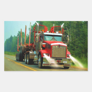 Big Truck and Highway Art for Lorry-lovers Rectangular Sticker