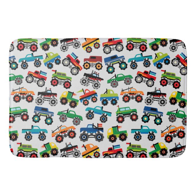 Big Truck Boys Bathroom Bath Mat (Front)