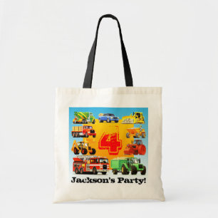 Big Trucks 4th Birthday Party Tote Bag
