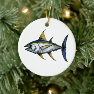 Big Tuna Fish Ceramic Tree Decoration