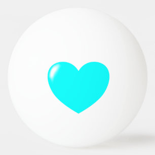 Big Turquoise Heart Ping Pong Ball